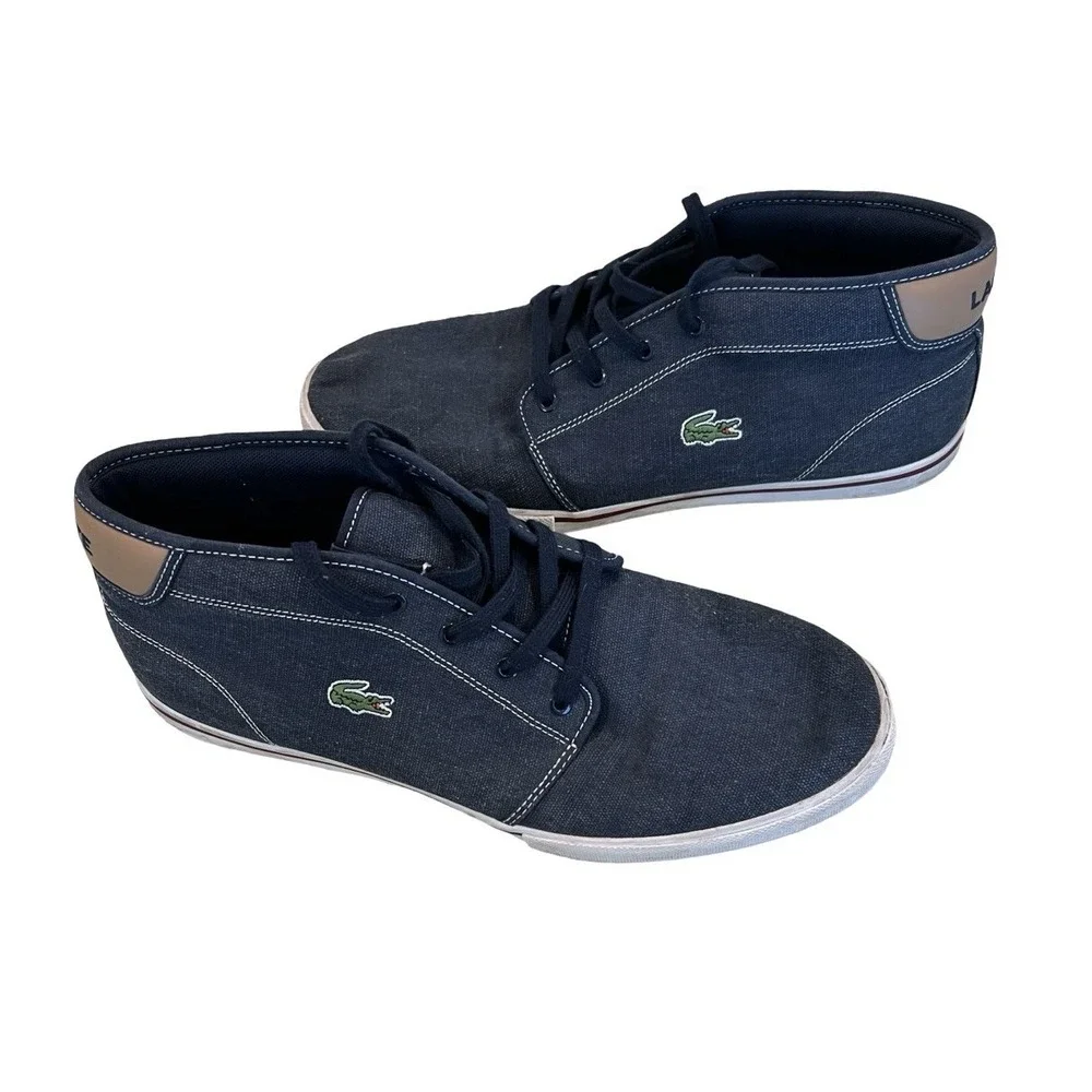 Lacoste Ampthill CS Blue Chukka Sneakers Men's Size 12‎